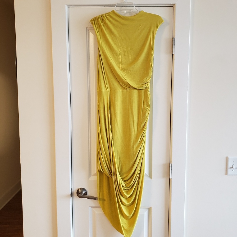 H&M lime draped midi dress.